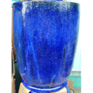 Pot rond à pied bleu (Diam 54 Ht 66)
