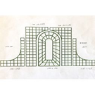 Treillage maille carrée blanche arc boutant (100x128)