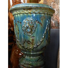 Anduze Le Chêne Vert vase Languedoc bleu lagon (Diam 46 ht 60)