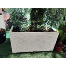 Bac béton fibré rectangle blanc cassé (70x25x34)